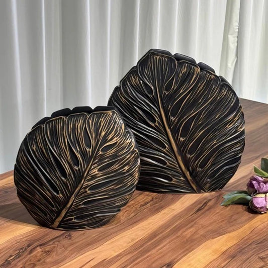 Vintage Decorative Leaf Vase (Set Of 2)