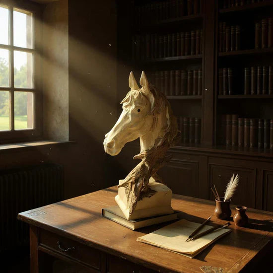 Horse Head Metal Sculpture – Elegant Figurine for Home & Office Decor | The Last Interiors