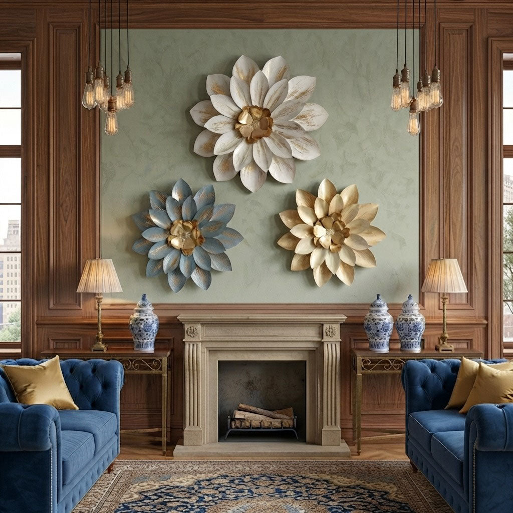 Metallic Floral Wall Decor (Set of 3)