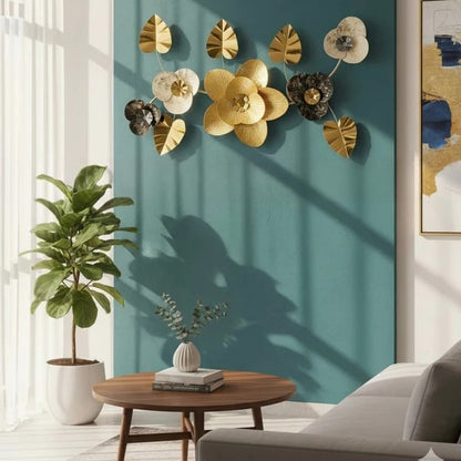 Luxurious Metal Flower Wall Decor