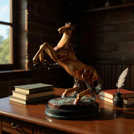 Elegant Bronze Horse Sculpture – Luxury Metal Figurine for Home & Office Decor | The Last Interiors