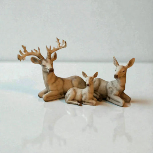 Luxury Deer Family Decorative Figurine Set for Home Decor | The Last Interiors